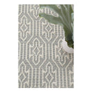 Geometric Light Grey Wool Rug