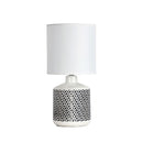 Geometric Patterned Table Lamp White