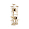 Cat Tree 203Cm Trees Scratching Post Tower Condo Furniture Wood Beige