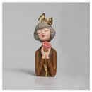 Girl With A Rose Figurine Brown