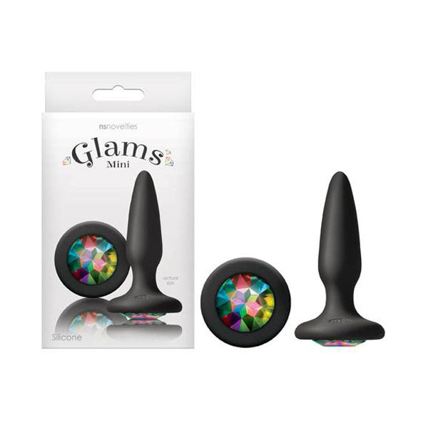 Glams Mini Butt Plug With Sparkling Gem Black