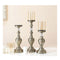 Glass Candle Holder Iron Metal C