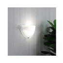 Alabaster Glass Wall Light With White Clips