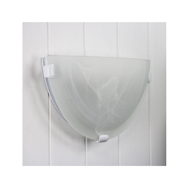 Alabaster Glass Wall Light With White Clips