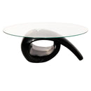 Glass Top Coffee Table High Gloss - Black