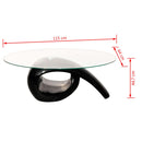 Glass Top Coffee Table High Gloss - Black