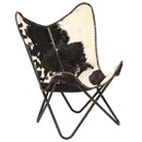 Goat Leather Butterfly Black and White Chair
