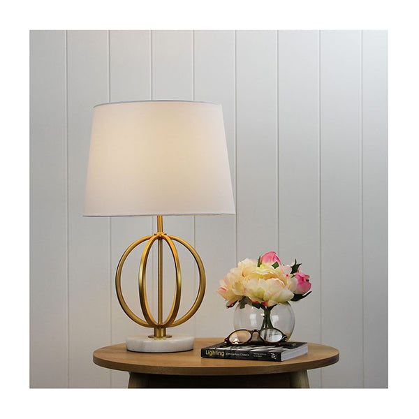 Gold Painted Metal Marble Table Lamp