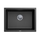 610X457Mm Single Bowl Granite Stone Kitchen Laundry Sink Mount Black
