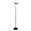 Green Banker Antique Brass Floor Lamp