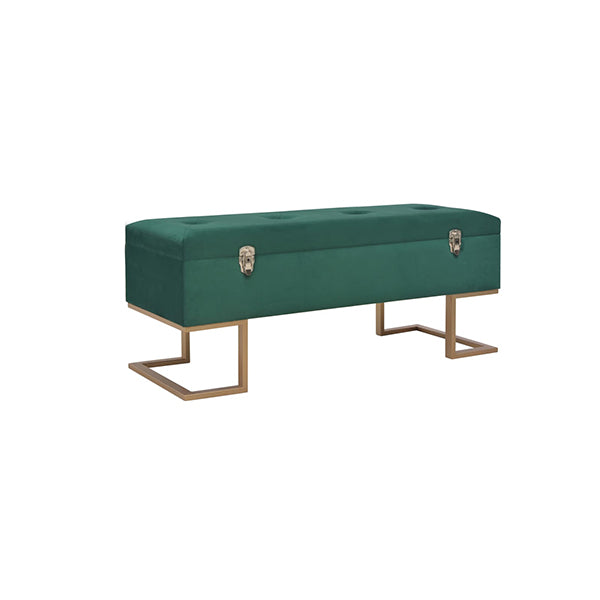 Velvet Bench With Storage Compartment