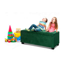 Green Velvet Footstool Rest Chest Couch Storage Ottoman Blanket Box