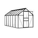 Greenhouse With Base Frame Anthracite Aluminium 190X370 Cm