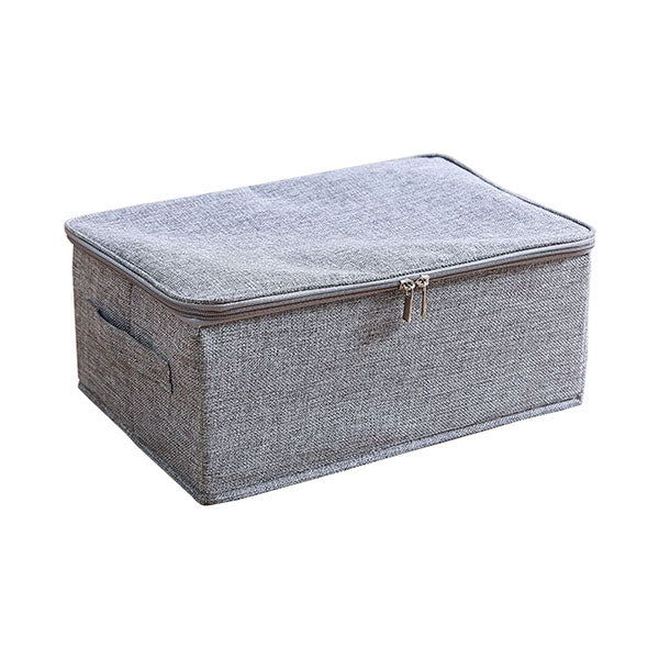 Grey Small Double Zipper Storage Box