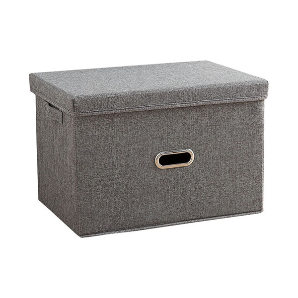 Grey Medium Foldable Canvas Storage Box