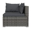 Grey Outdoor Patio Lounge With Cushions Poly Rattan
