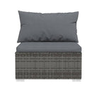Grey Outdoor Patio Lounge With Cushions Poly Rattan