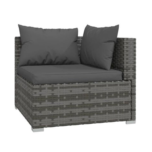 Garden Living Lounge Set With Cushions Grey Poly Rattan