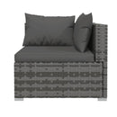 Garden Living Lounge Set With Cushions Grey Poly Rattan