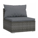 Garden Living Lounge Set With Cushions Grey Poly Rattan
