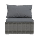 Garden Living Lounge Set With Cushions Grey Poly Rattan