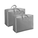 Grey Plaid Extra Large Storage Luggage Bag