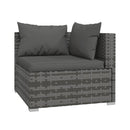 Grey Poly Rattan 4 Piece Garden Lounge Set With Cushions