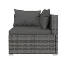 Grey Poly Rattan 4 Piece Garden Lounge Set With Cushions