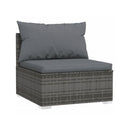 Grey Poly Rattan 4 Piece Garden Lounge Set With Cushions
