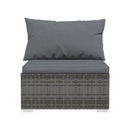 Grey Poly Rattan 4 Piece Garden Lounge Set With Cushions