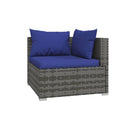 Grey Poly Rattan Garden Lounge Set 5 Piece With Cushions