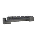 Grey Poly Rattan Outdoor Patio Lounge With Cushions