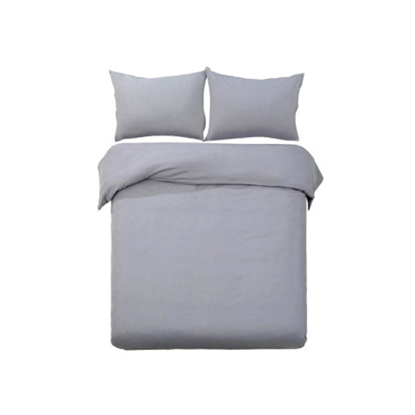 Grey Queen Luxury Classic Bed Duvet Doona Quilt Cover Set