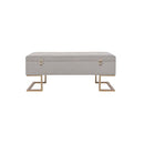 Grey Velvet Bench With Storage Compartment