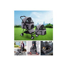 Grey Pet Stroller Dog Carrier Foldable Pram 3 IN 1 Middle Size
