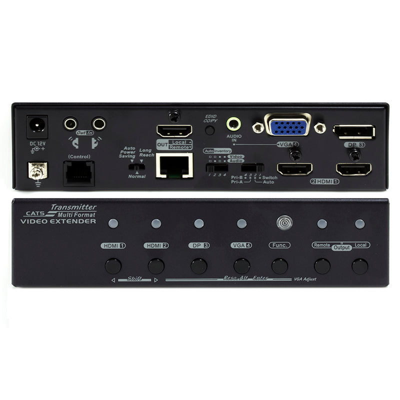 Serveredge 4K2K HDMI X 2 DisplayPort X 1 VGA  X 1 HDBaseT Extender Over Single CAT5e/CAT6/CAT6A with 4K GUI 3D & IR