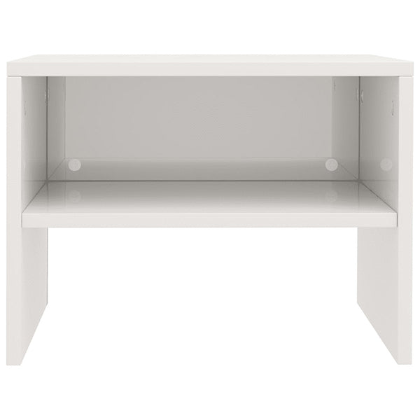 High Gloss White Chipboard Bedside Cabinets 2 Pieces