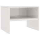 High Gloss White Chipboard Bedside Cabinets 2 Pieces