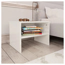 High Gloss White Chipboard Bedside Cabinets 2 Pieces
