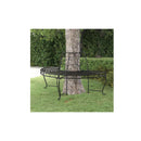 Half Round Tree Bench 160 Cm Black Steel