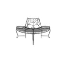 Half Round Tree Bench 160 Cm Black Steel