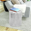 Hammered Aluminum Stool Side Table - Silver
