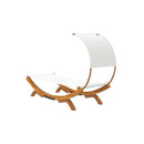 Hammock With Canopy 100 X 216 X 162 Cm Solid Bent Wood Cream