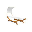 Hammock With Canopy 100 X 216 X 162 Cm Solid Bent Wood Cream