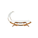 Hammock With Canopy 165 X 203 X 126 Cm Solid Bent Wood Cream