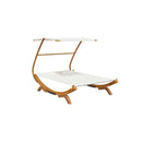 Hammock With Canopy 165 X 203 X 138 Cm Solid Bent Wood Cream