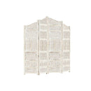Hand Carved 4 Panel Room Divider White 160 X 165 Cm
