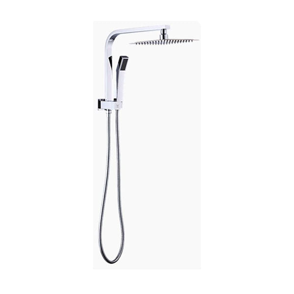Hand Held Rain Shower Head Set Square Dual Heads Faucet High Pressure