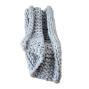Hand Knitted Chunky Blanket Thick Acrylic Yarn Home Decor Rug Grey