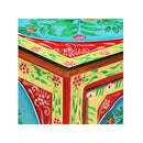 Hand Painted Bedside Cabinet 40 X 30 X 50 Cm Solid Mango Wood